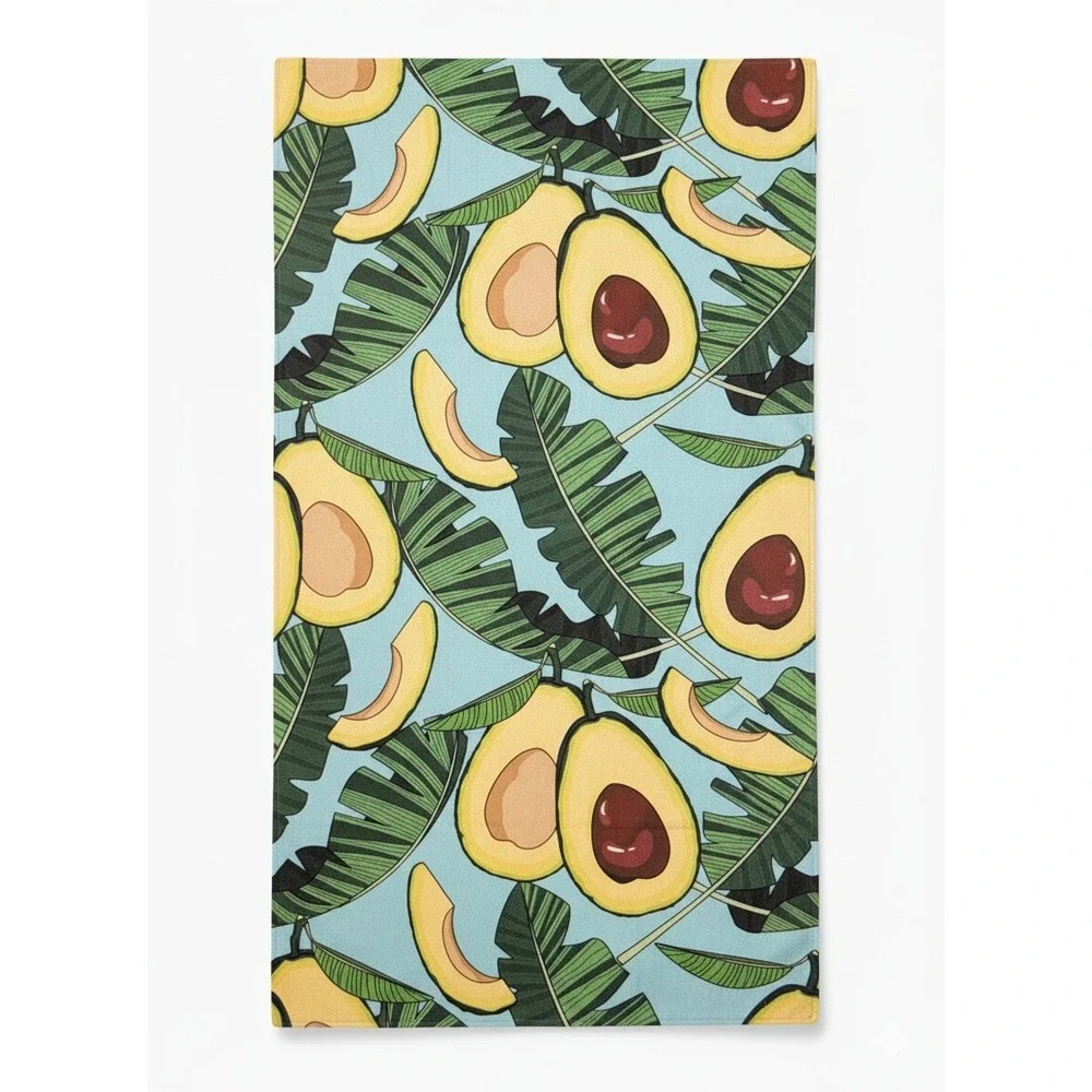 Tropical Avocado Palm Leaf Print Quick Dry Yoga or Beach Blanket‎